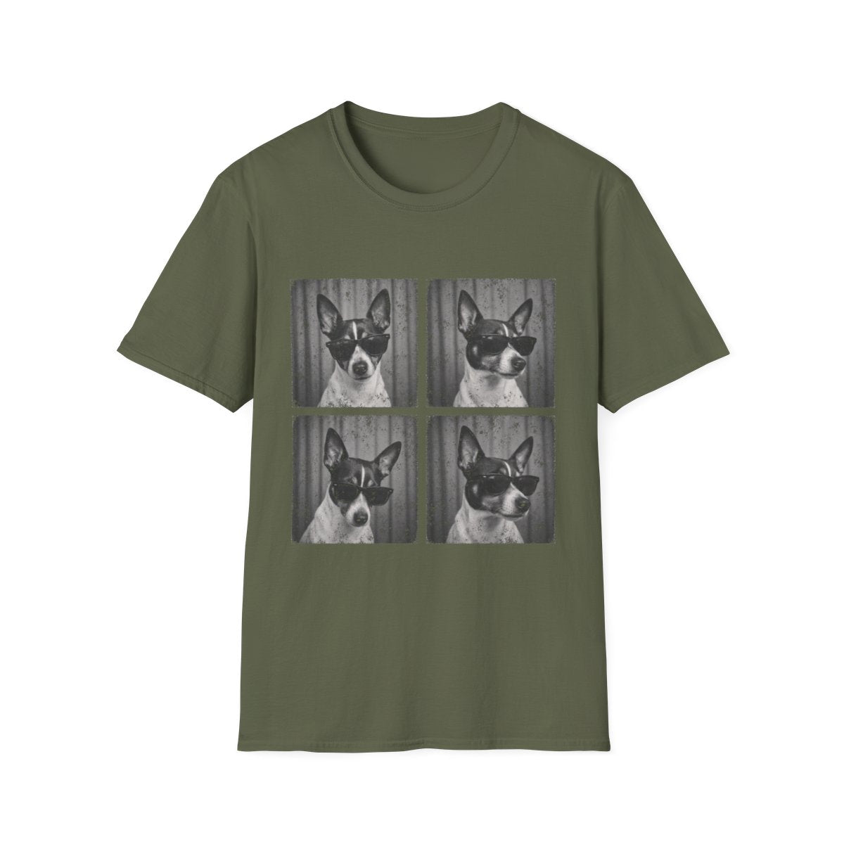 Rat Terrier Photo Booth Tee - Military Green