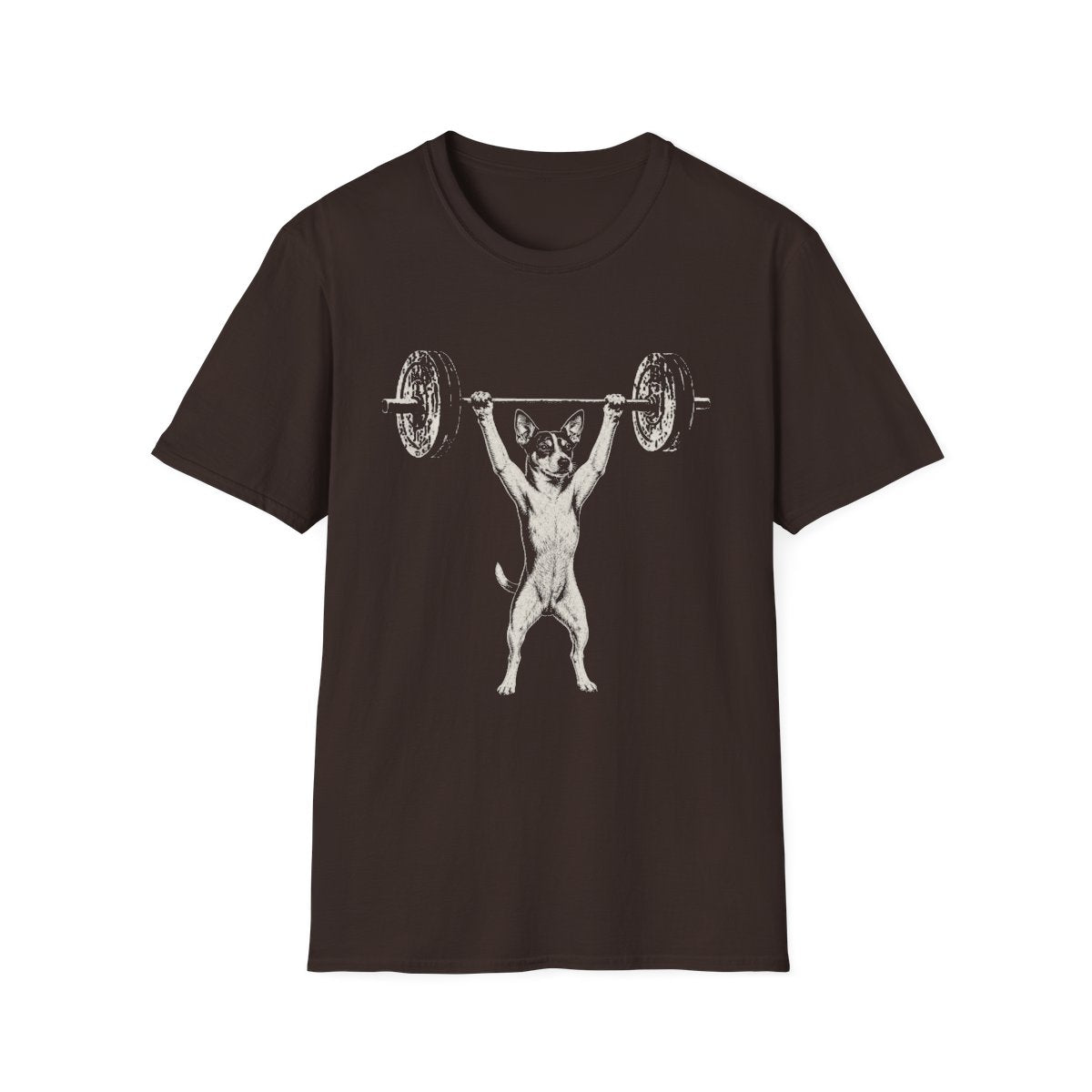 Rat Terrier Powerlifting Tee - Dark Chocolate
