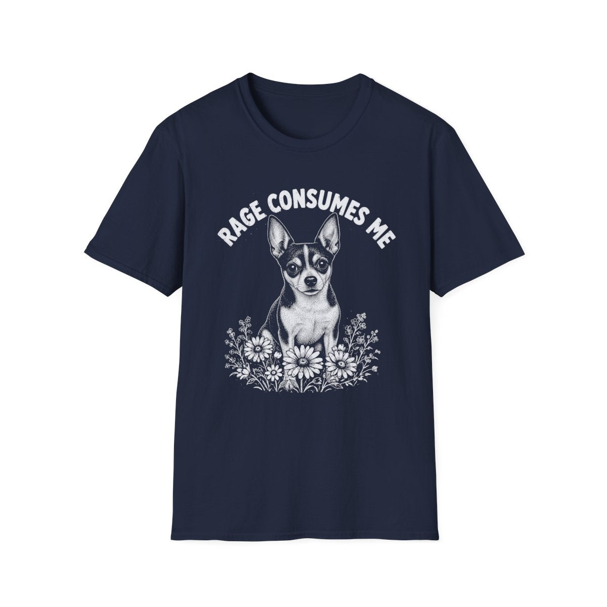 Rat Terrier Rage Consumes Me Tee - Navy