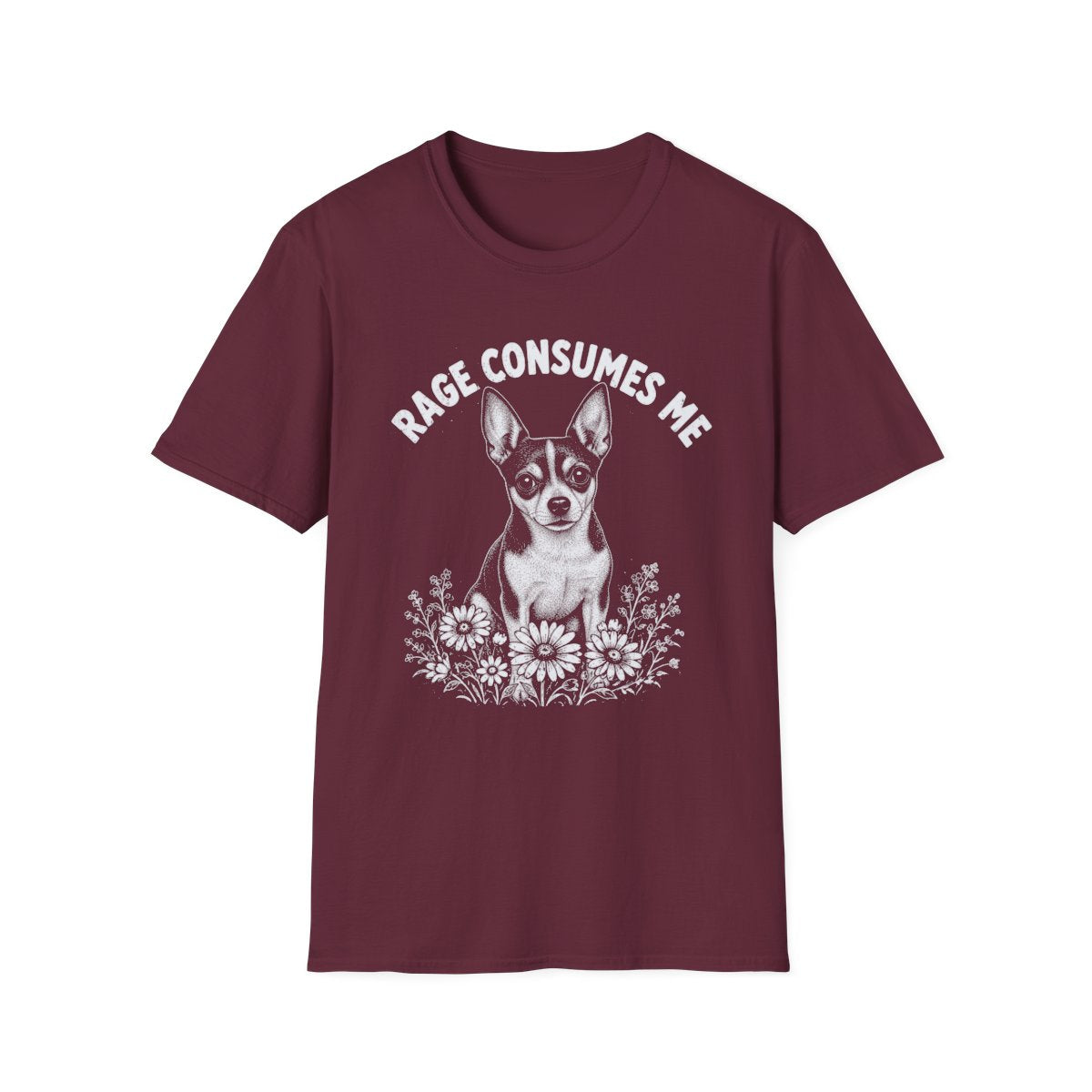 Rat Terrier Rage Consumes Me Tee - Maroon