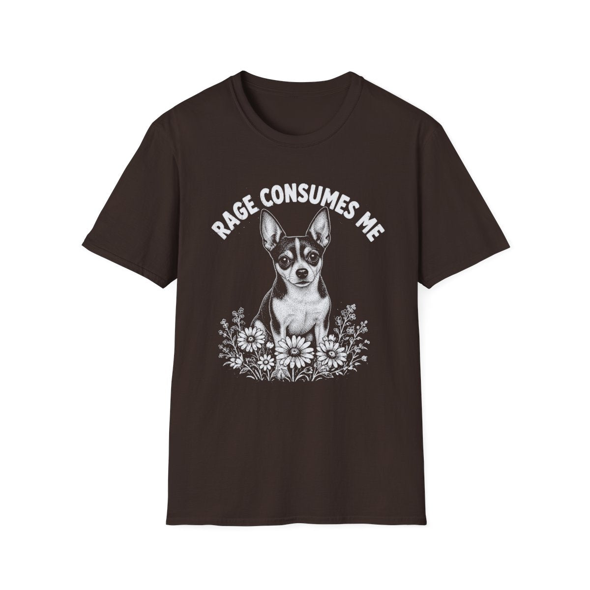 Rat Terrier Rage Consumes Me Tee - Dark Chocolate