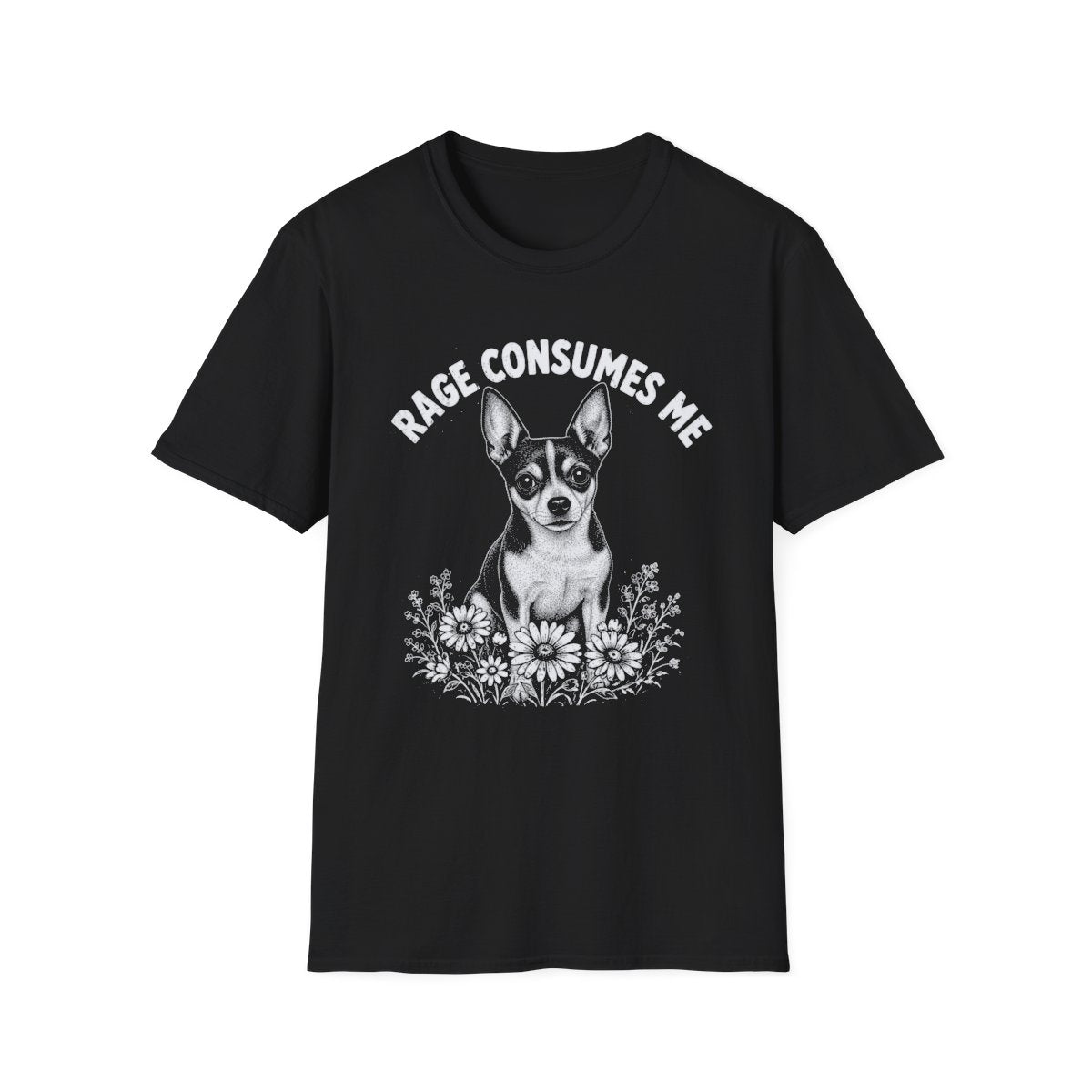 Rat Terrier Rage Consumes Me Tee - Black