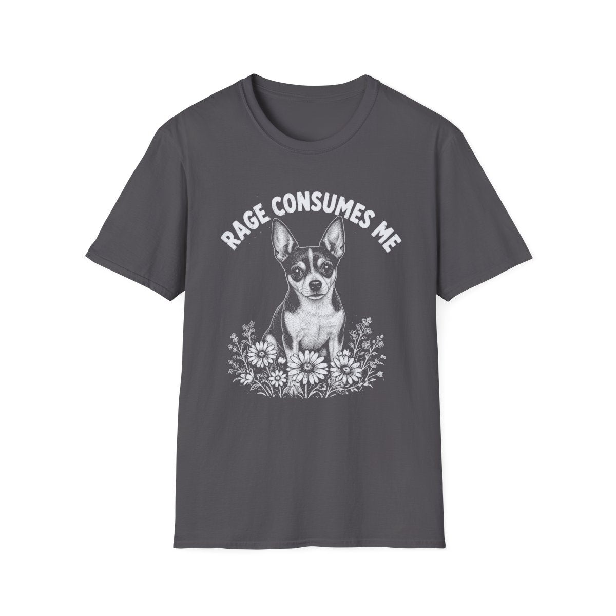 Rat Terrier Rage Consumes Me Tee - Charcoal
