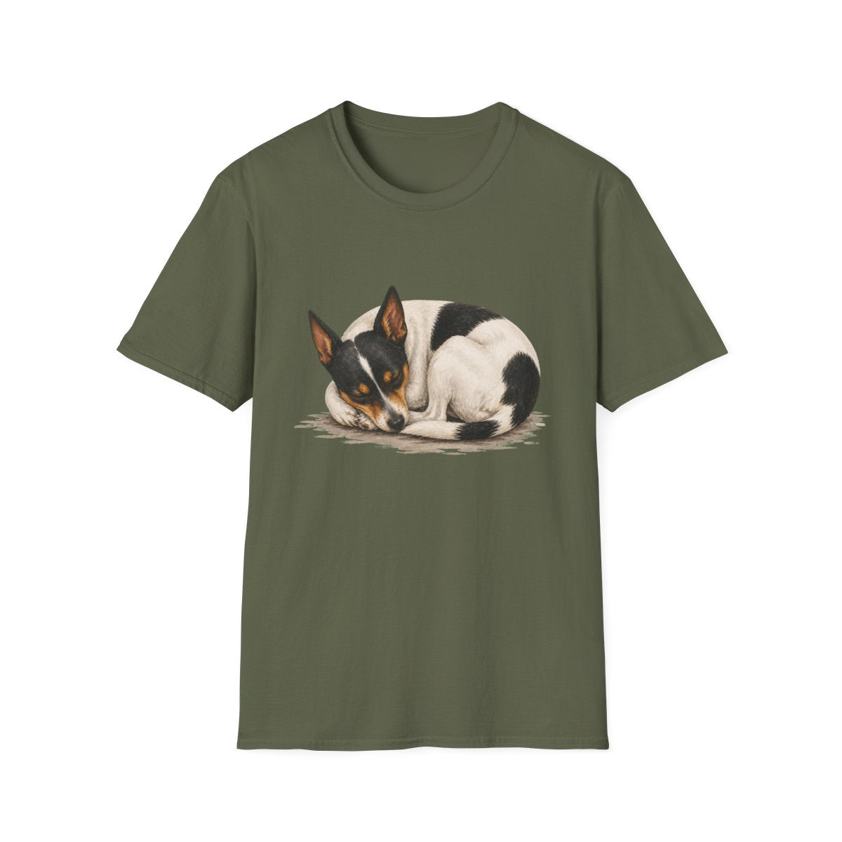 Rat Terrier Rest At Last Tee - Military Green