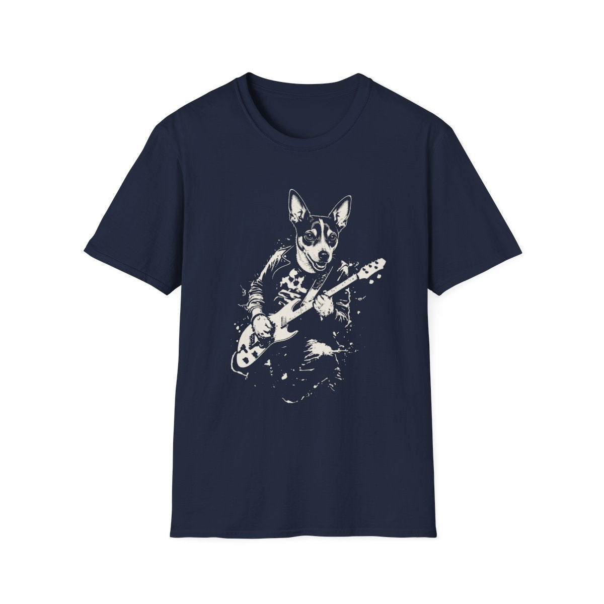 Rat Terrier Rocking Guitar Tee - Navy