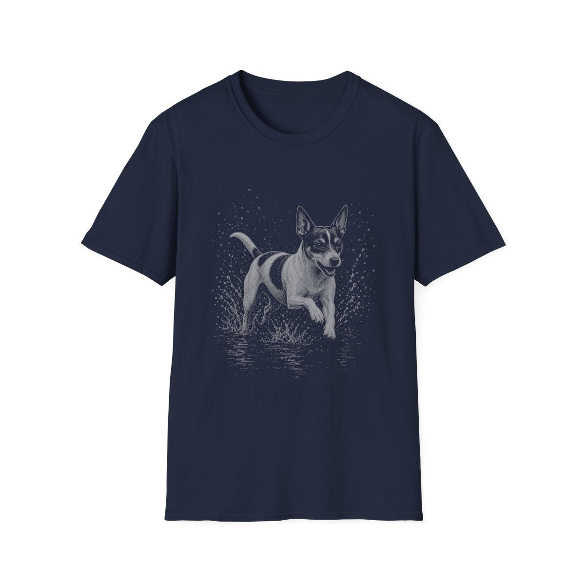 Rat Terrier Water Run Tee - Navy