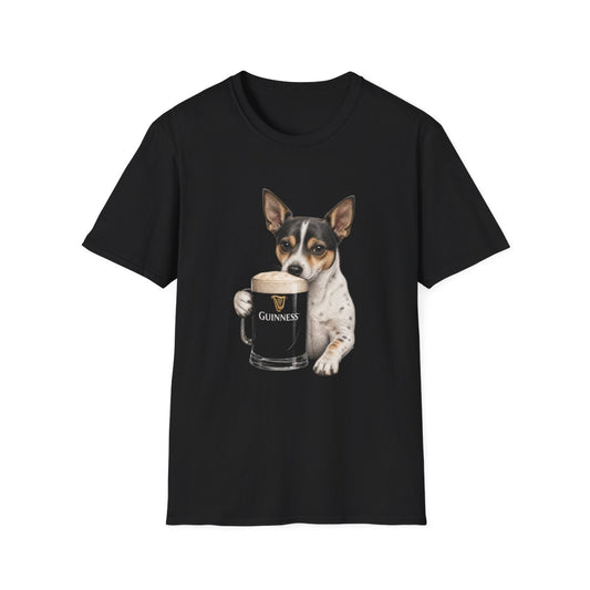 Rat Terrier With A Pint Tee - Black