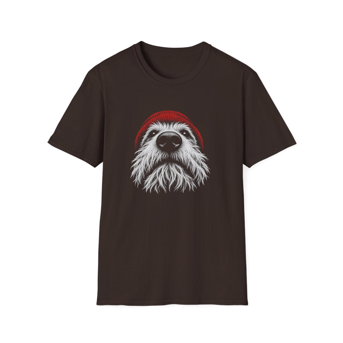 Red Hat Cesky Terrier Tee - Dark Chocolate