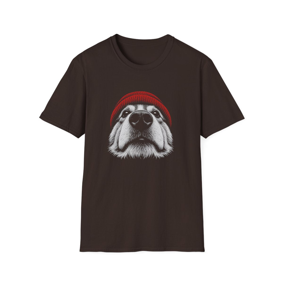 Red Hat Corgi Tee - Dark Chocolate