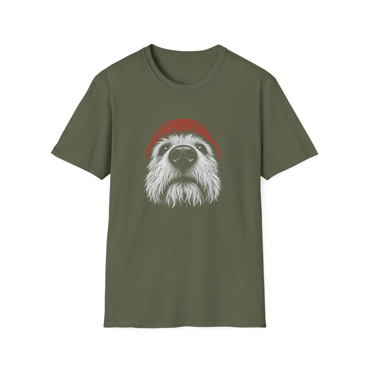 Red Hat Dandie Dinmont Terrier Tee - Military Green