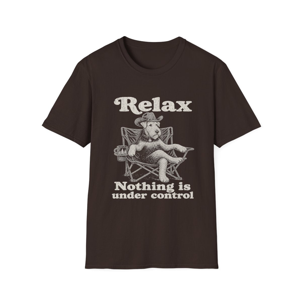 Relax Airedale Terrier Tee - Dark Chocolate