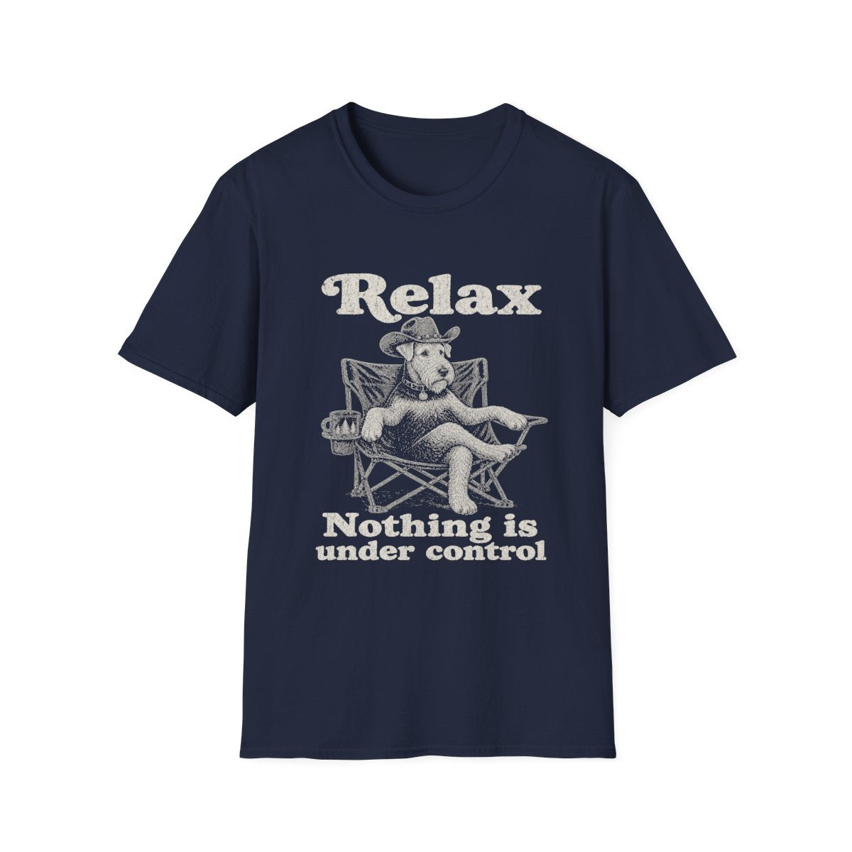 Relax Airedale Terrier Tee - Navy
