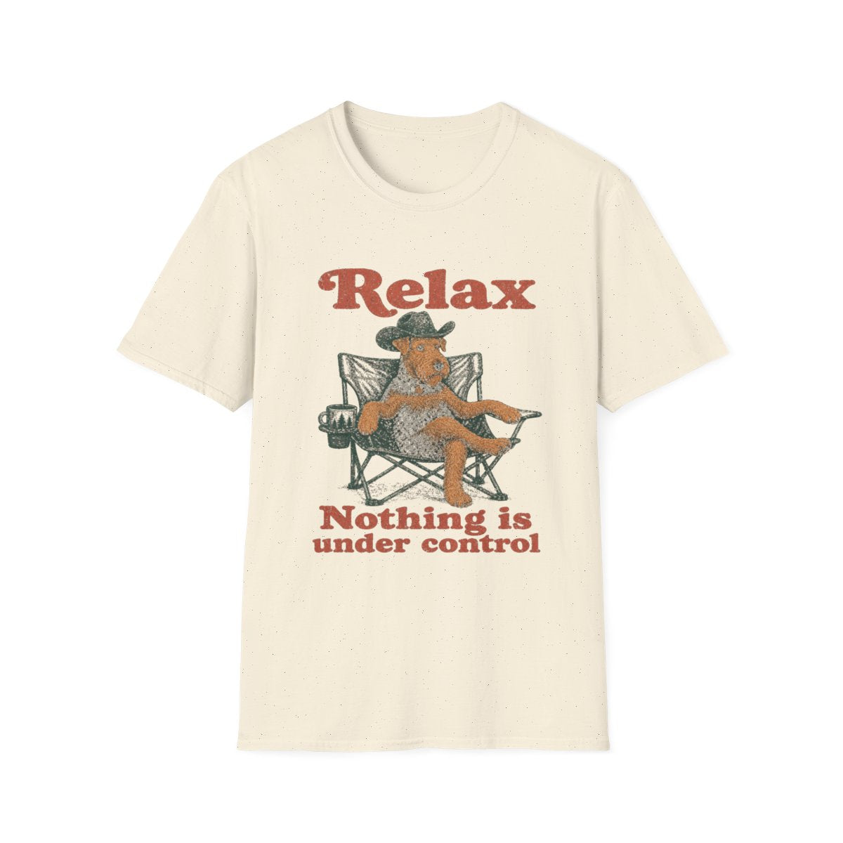 Relax Airedale Terrier Tee - Natural