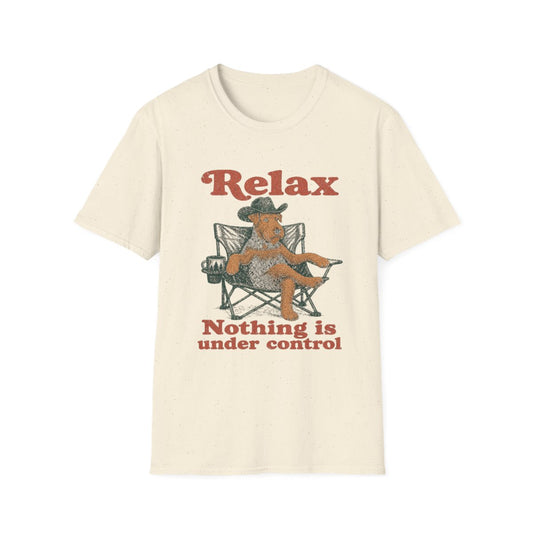 Relax Airedale Terrier Tee - Natural