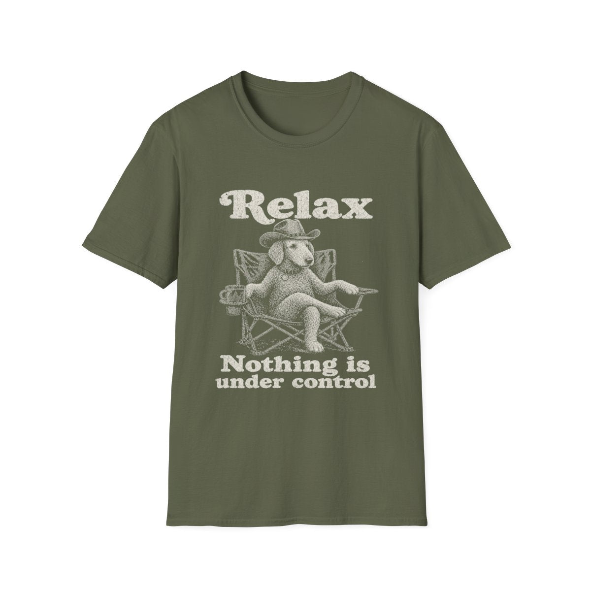 Relax Bedlington Terrier Tee - Military Green