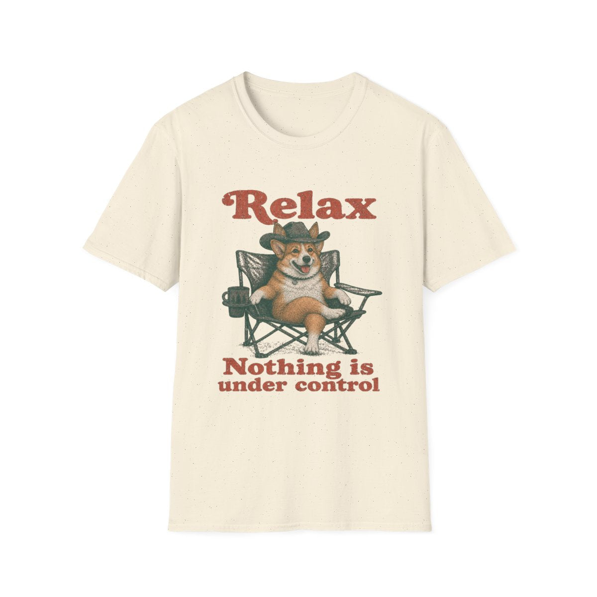 Relax Corgi Tee - Natural