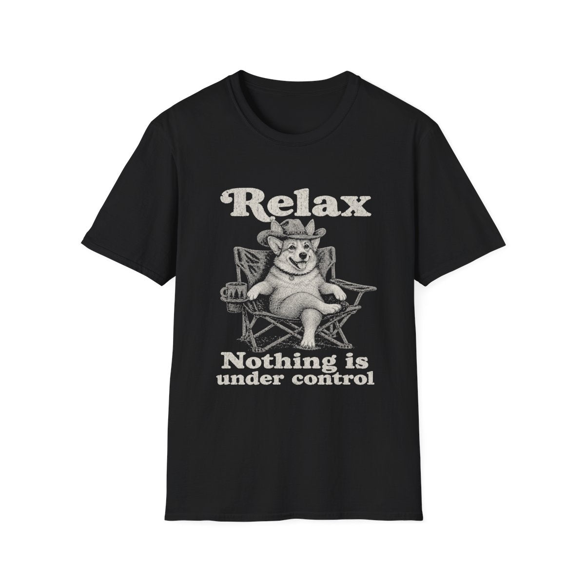 Relax Corgi Tee - Black