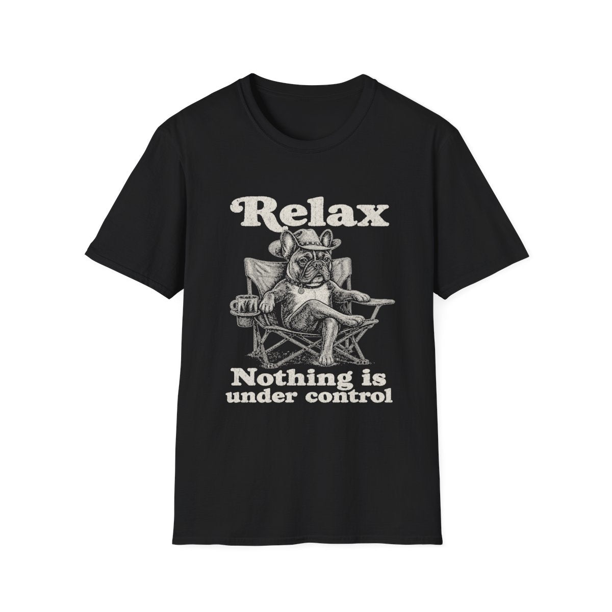 Relax French Bulldog Tee - Black