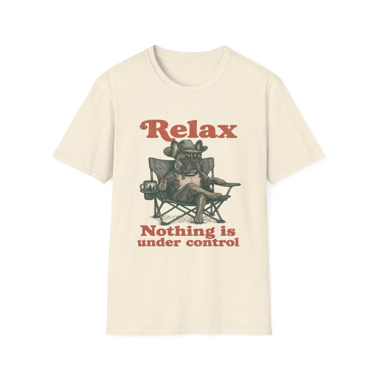 Relax French Bulldog Tee - Natural