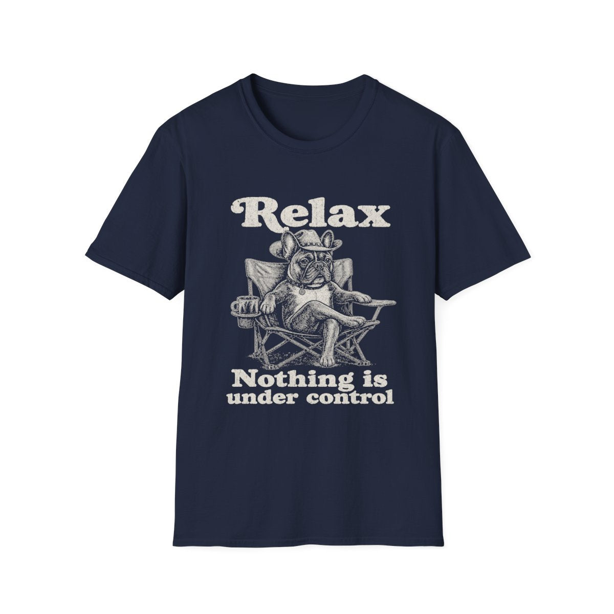 Relax French Bulldog Tee - Navy