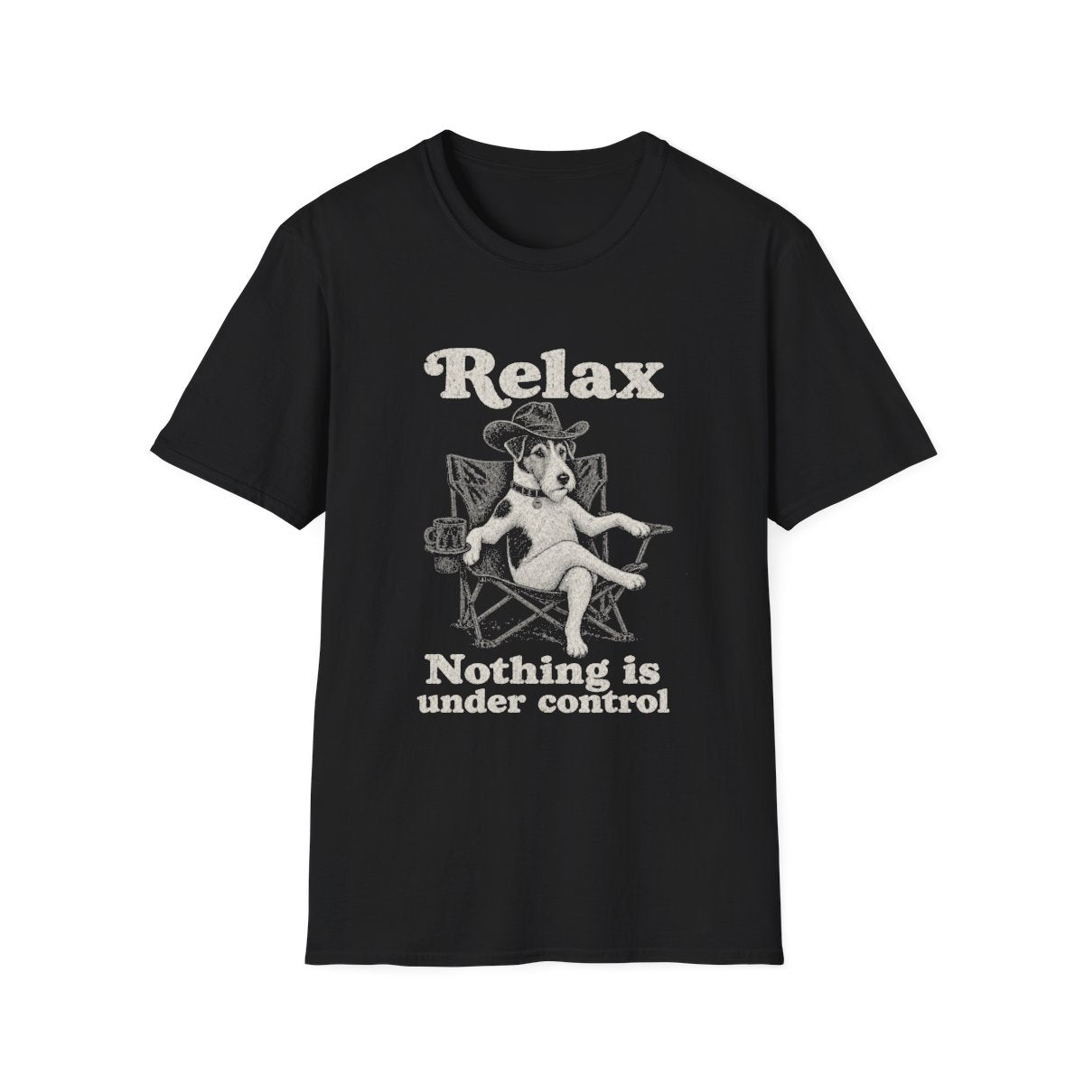 Relax Smooth Fox Terrier Tee - Black