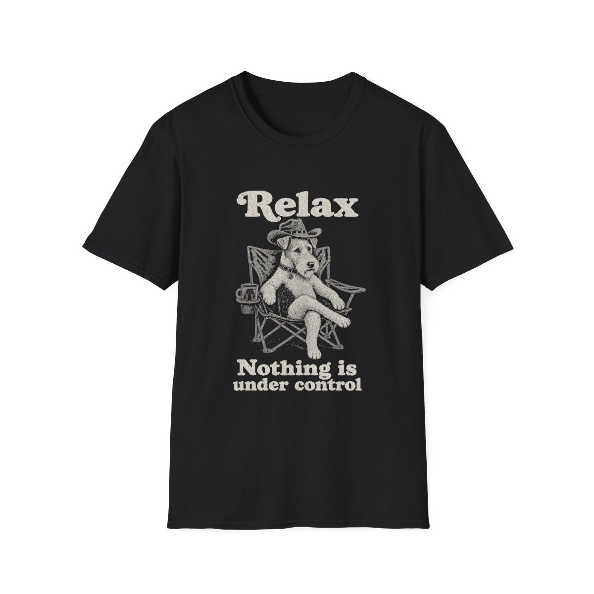 Relax Wire Fox Terrier Tee - Black