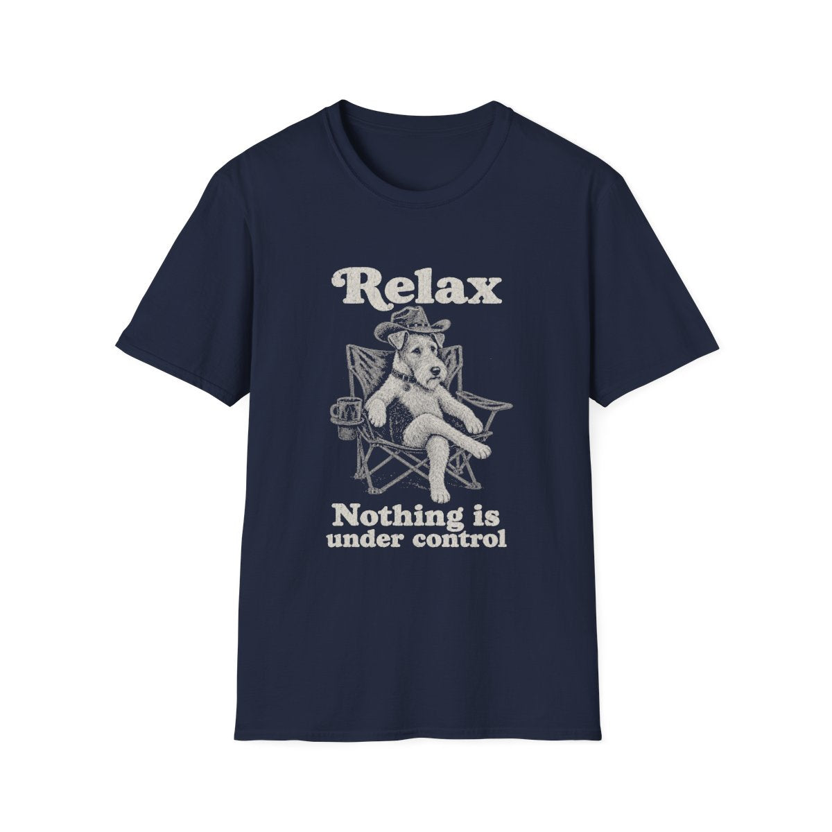 Relax Wire Fox Terrier Tee - Navy