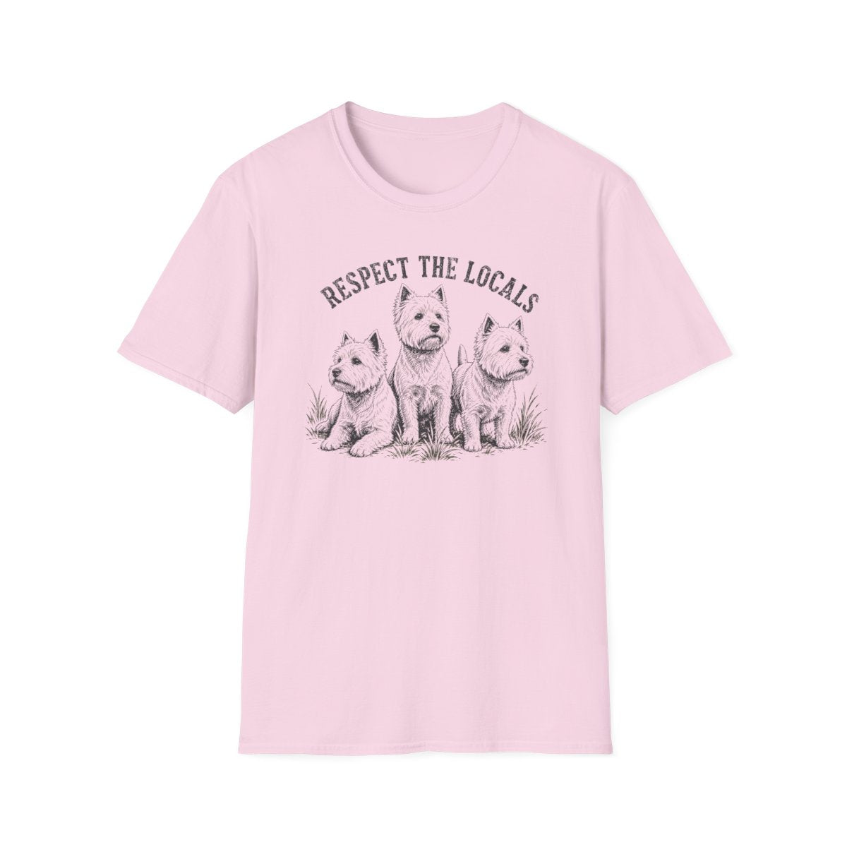 Respect The Locals Westie Tee - Light Pink
