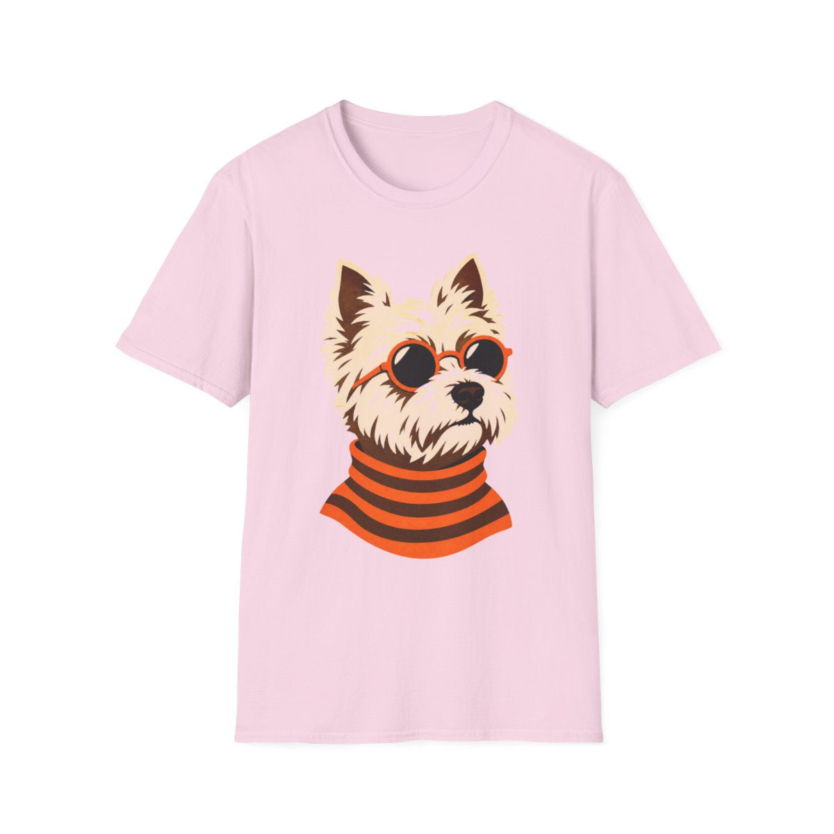 Retro Turtleneck Westie Tee - Light Pink