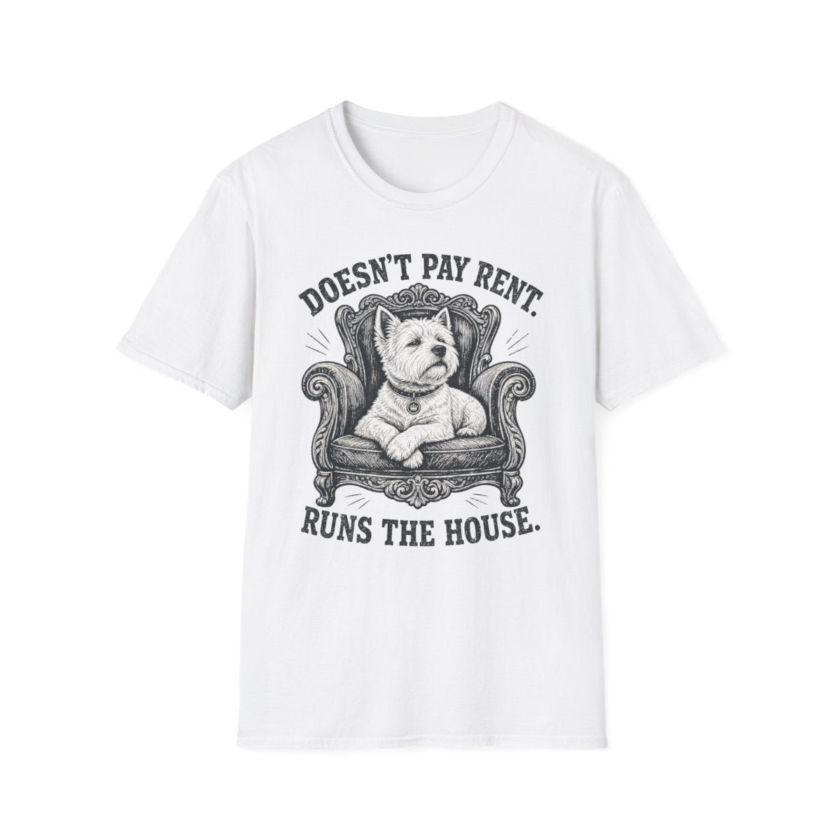 Runs The House Westie Tee - White