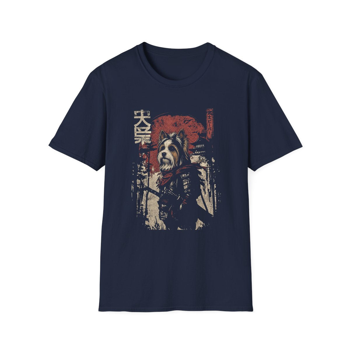 Samurai Biewer Terrier Warrior Tee - Navy