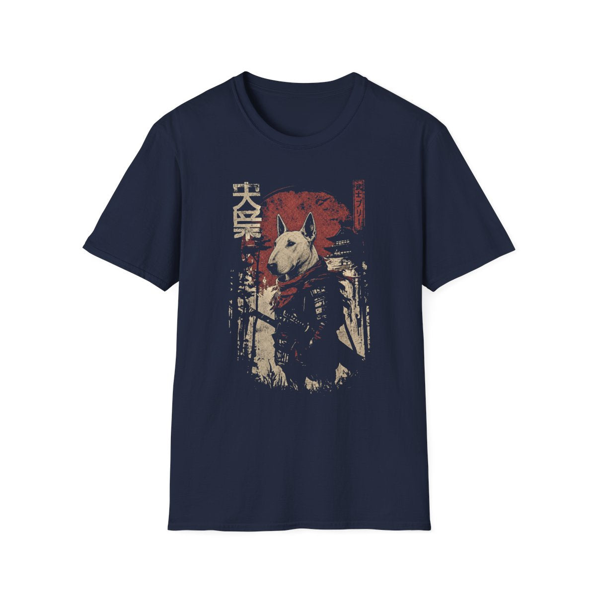 Samurai Bull Terrier Warrior Tee - Navy