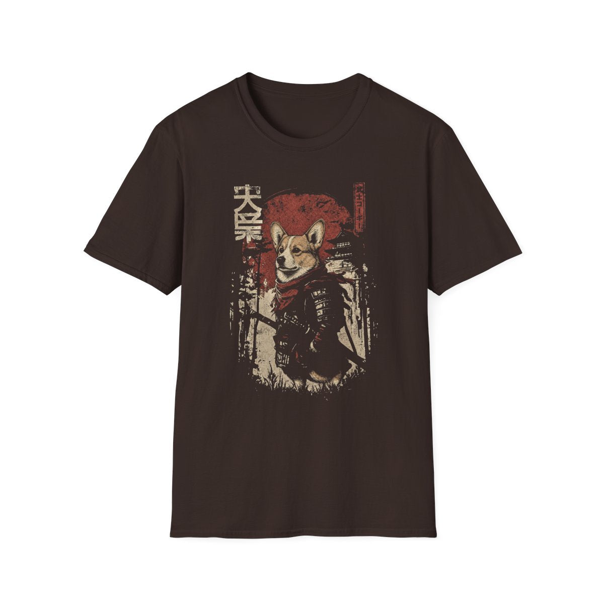 Samurai Corgi Warrior Tee - Dark Chocolate
