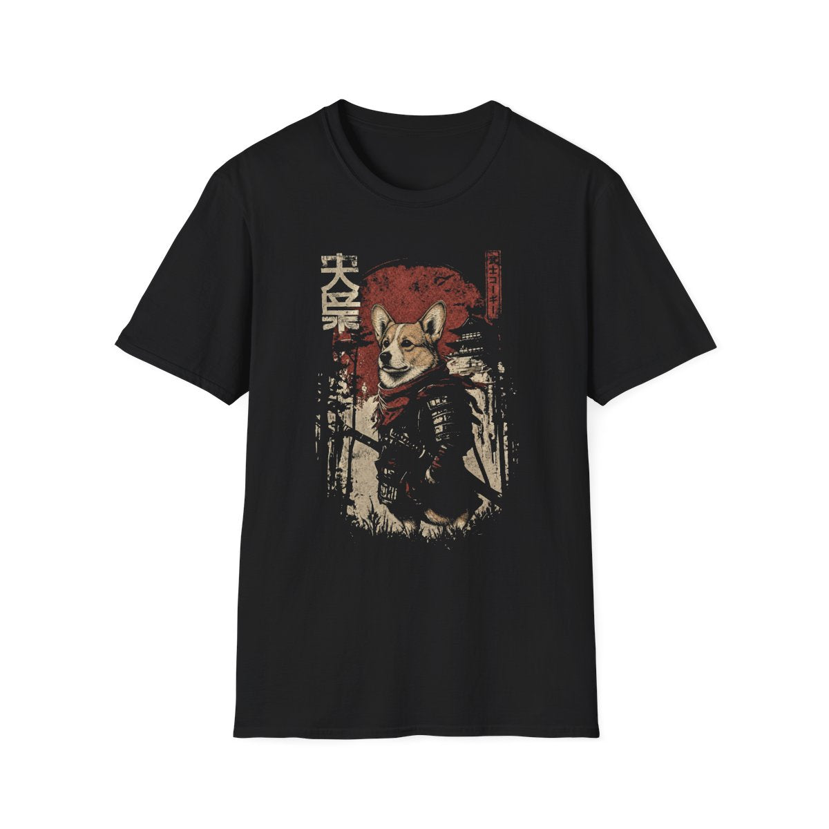 Samurai Corgi Warrior Tee - Black
