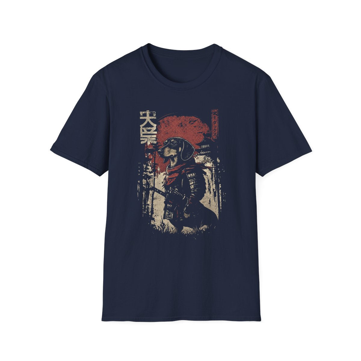 Samurai Dachshund Warrior Tee - Navy