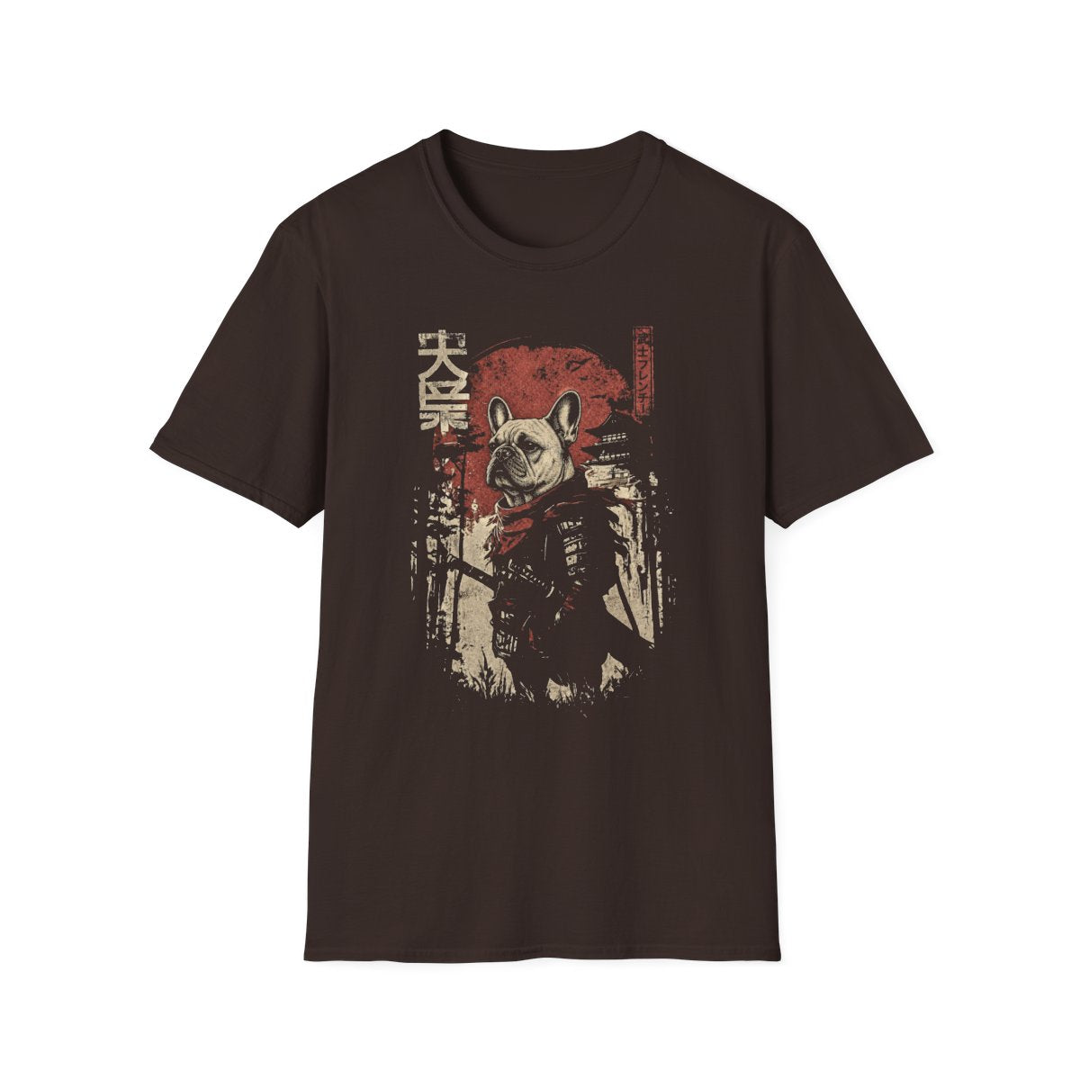 Samurai French Bulldog Warrior Tee - Dark Chocolate