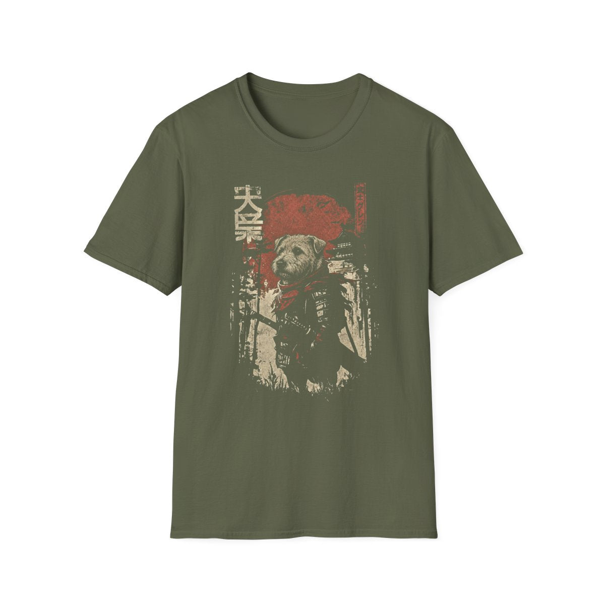 Samurai Glen of Imaal Terrier Warrior Tee - Military Green