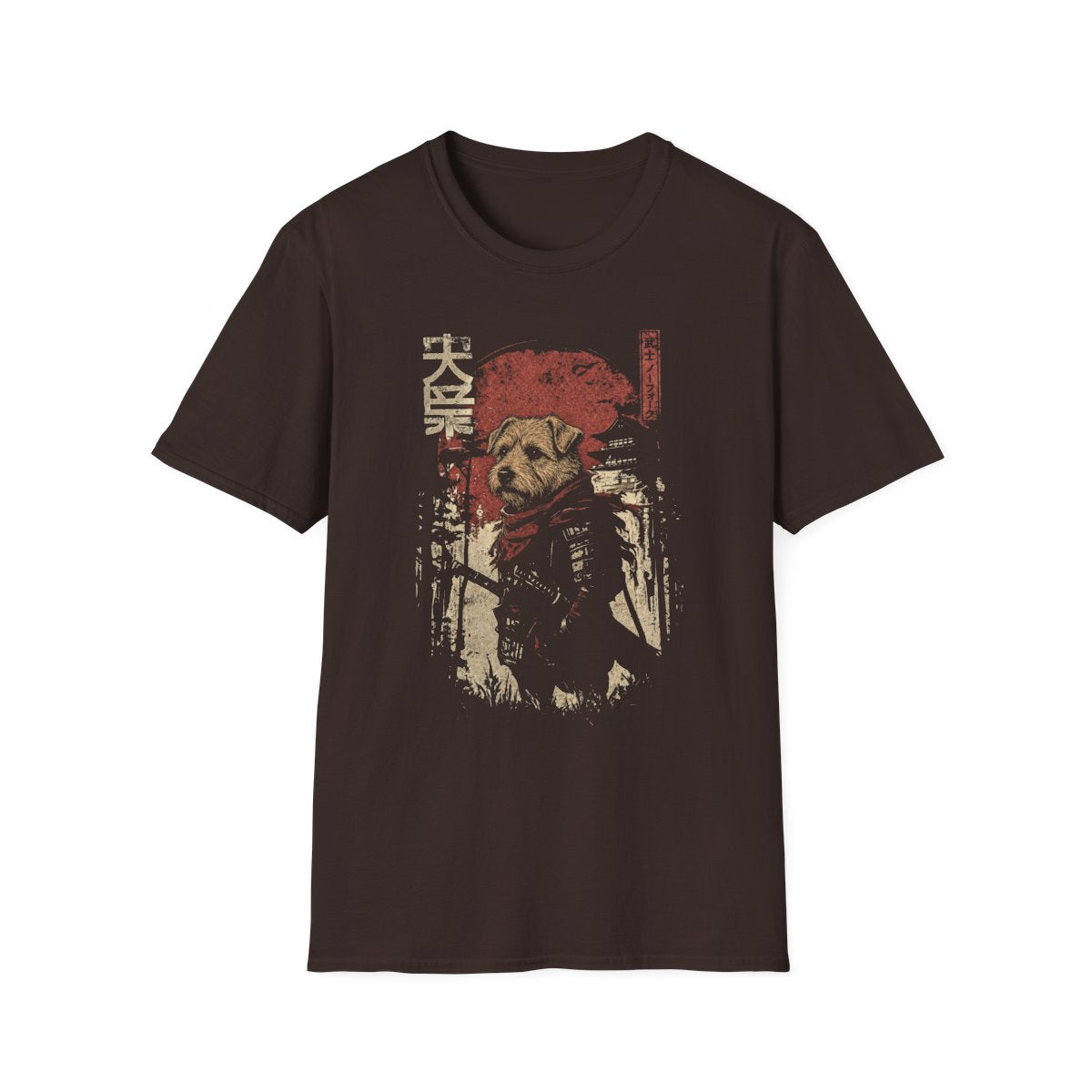 Samurai Norfolk Terrier Warrior Tee - Dark Chocolate
