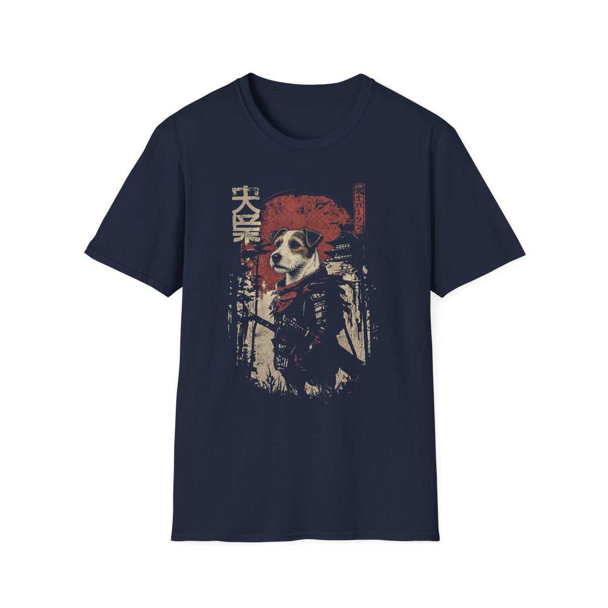 Samurai Parson Russell Terrier Warrior Tee - Navy