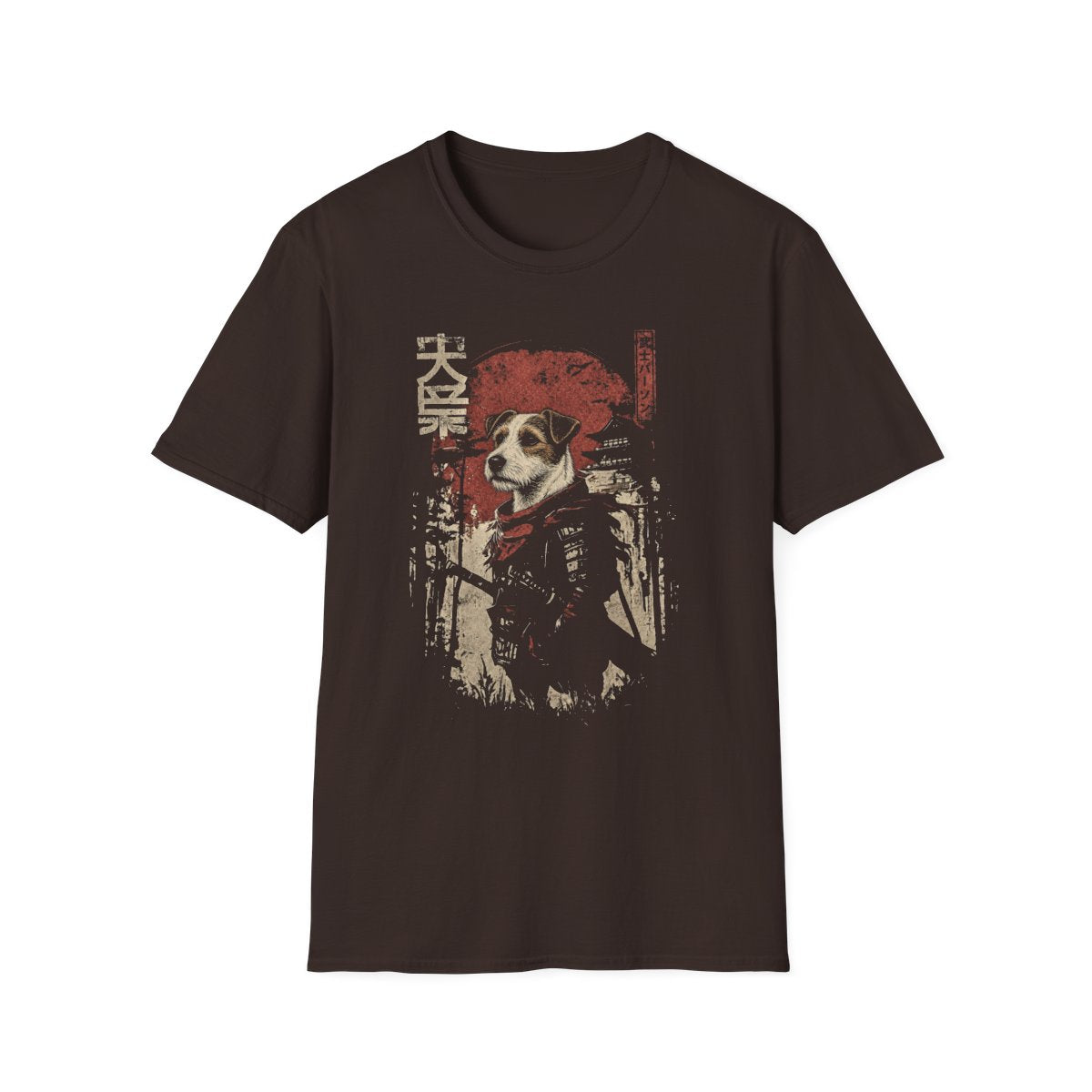 Samurai Parson Russell Terrier Warrior Tee - Dark Chocolate