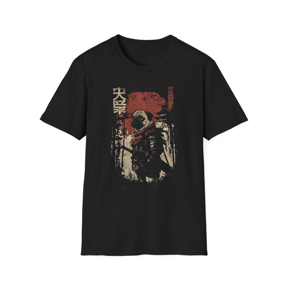 Samurai Pug Warrior Tee - Black