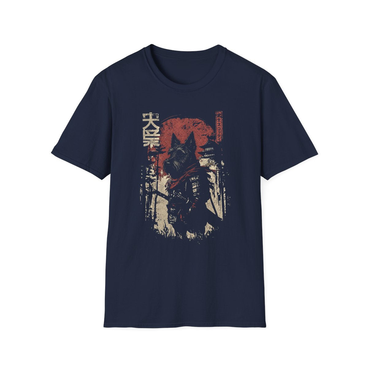 Samurai Scottish Terrier Warrior Tee - Navy