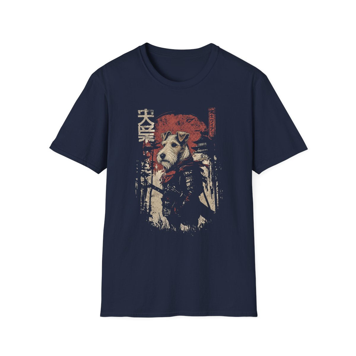 Samurai Wire Fox Terrier Warrior Tee - Navy