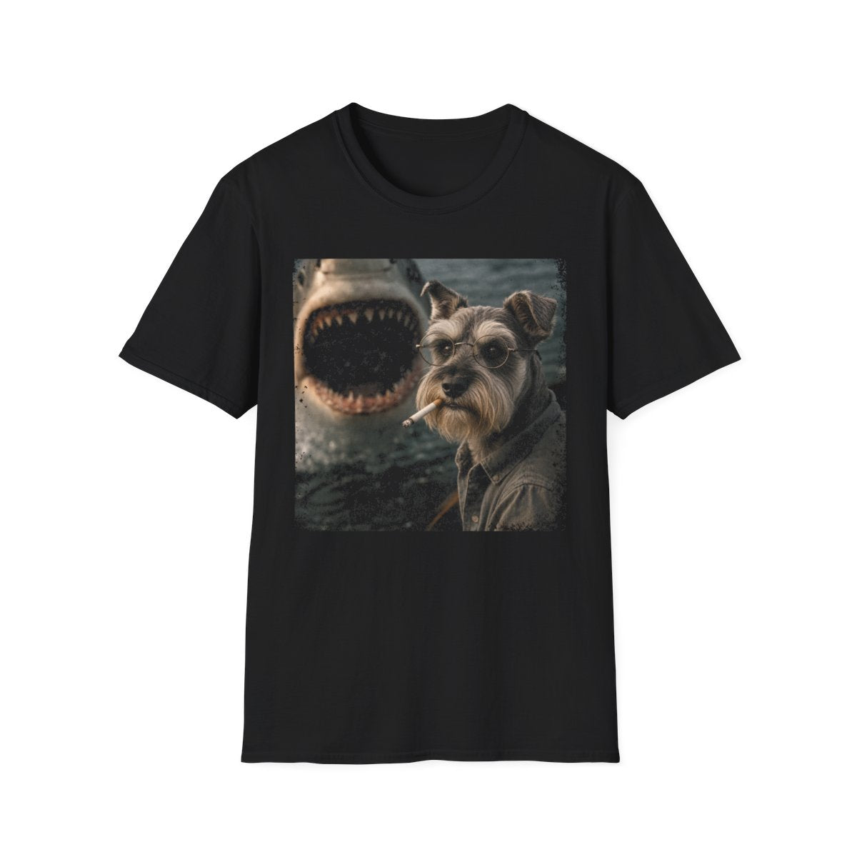 Schnauzer and Shark Tee - Black