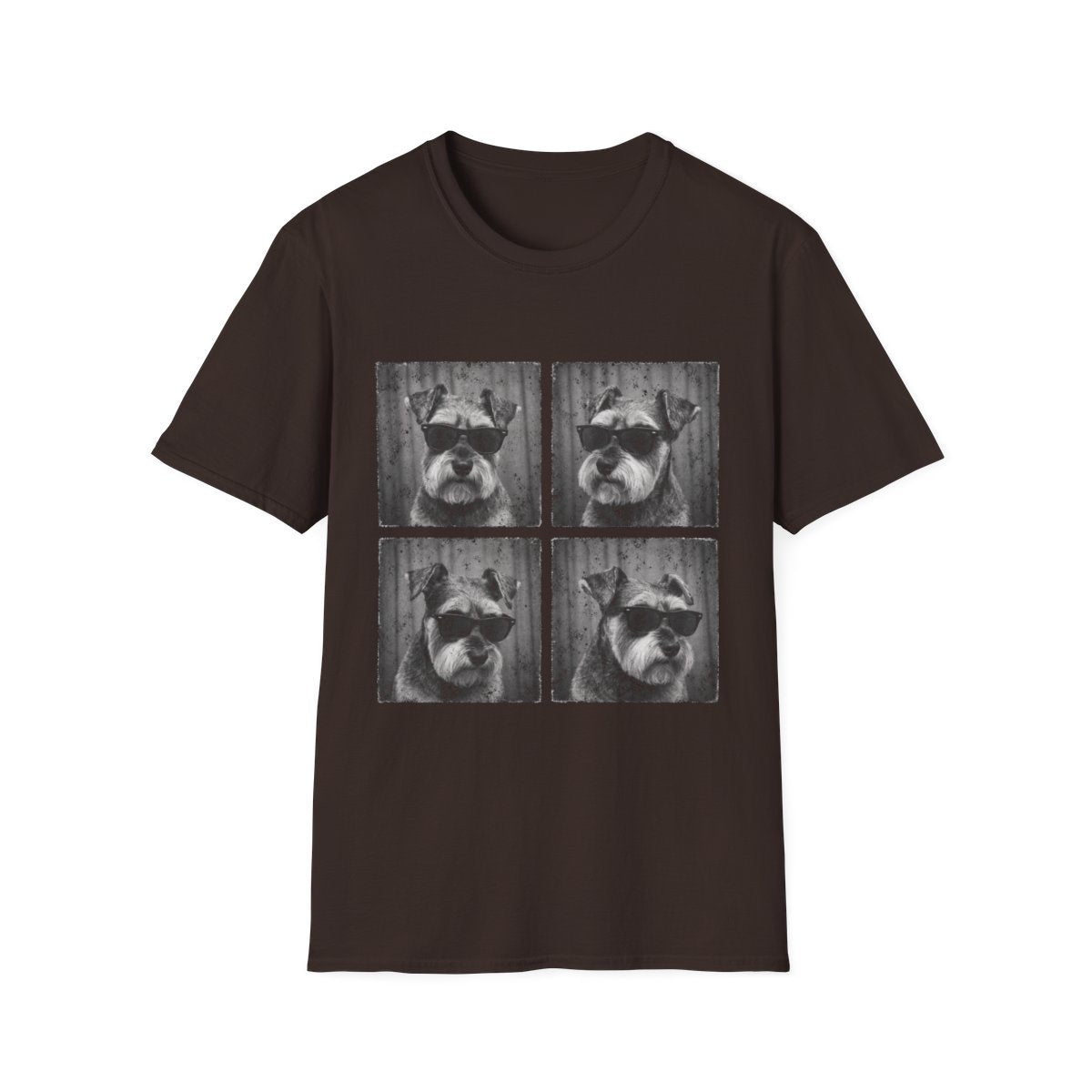 Schnauzer Photo Booth Tee - Dark Chocolate