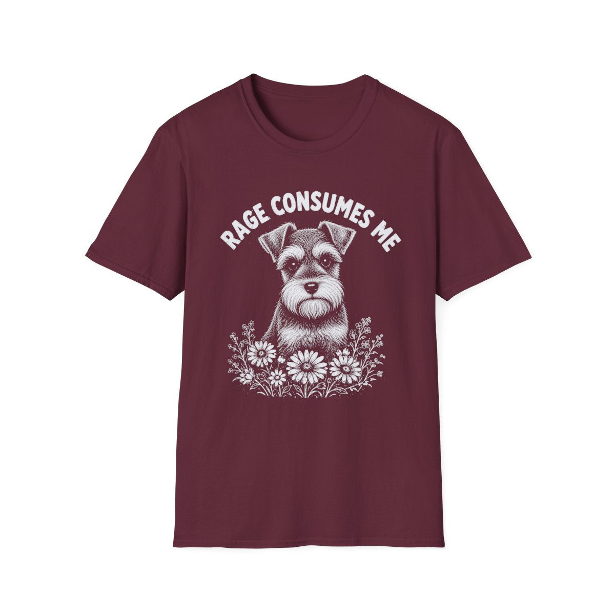 Schnauzer Rage Consumes Me Tee - Maroon