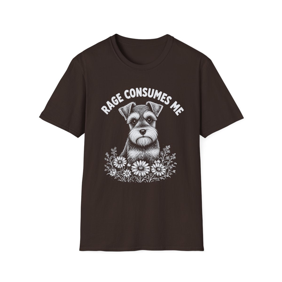 Schnauzer Rage Consumes Me Tee - Dark Chocolate