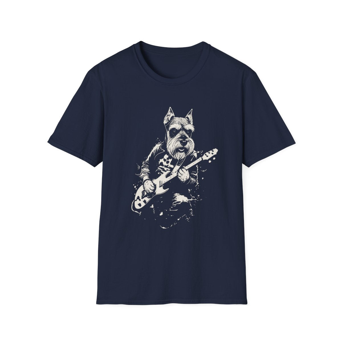 Schnauzer Rocking Guitar Tee - Navy