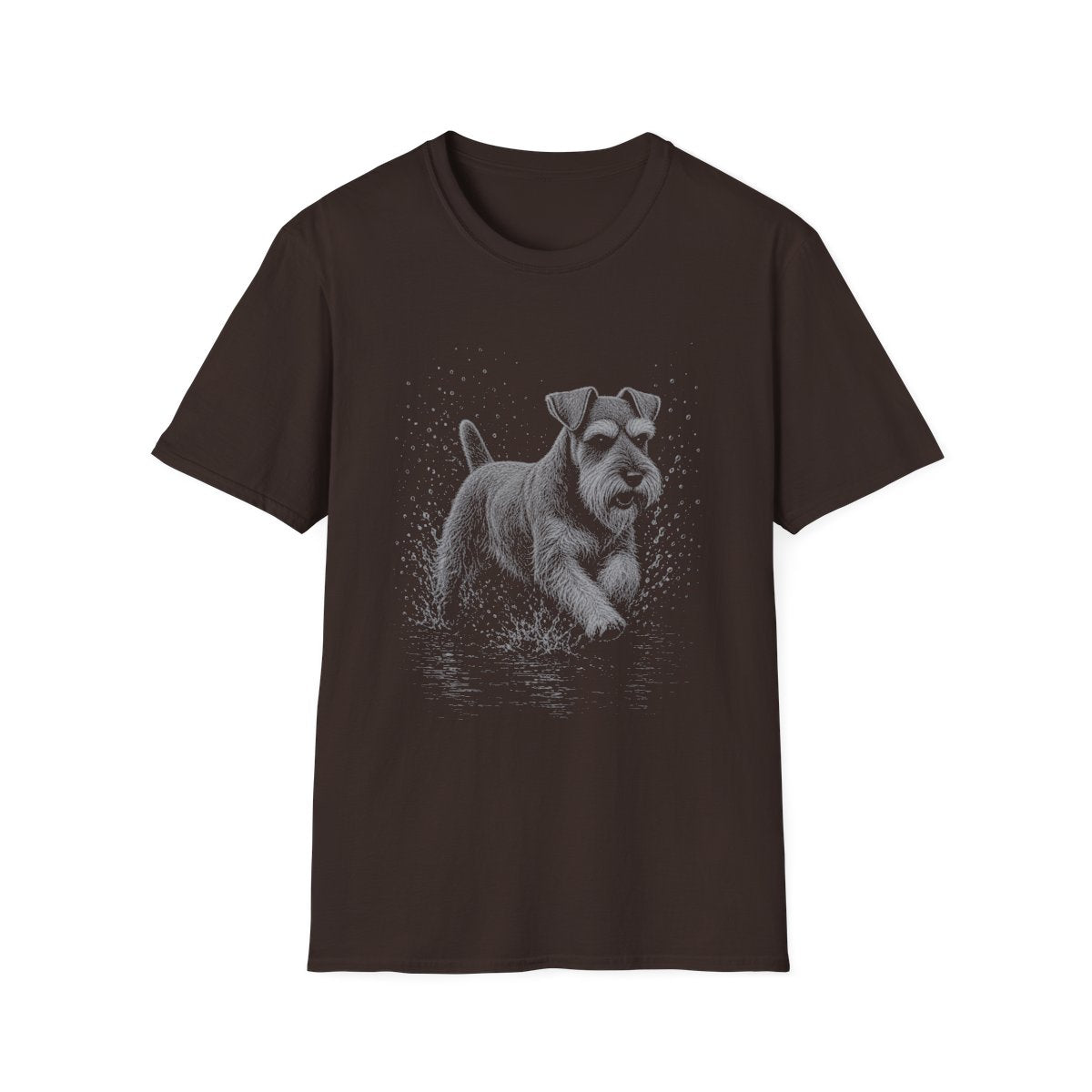 Schnauzer Water Run Tee - Dark Chocolate