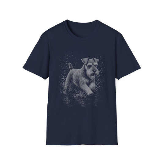 Schnauzer Water Run Tee - Navy